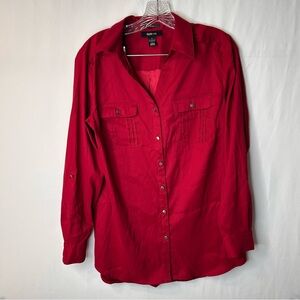 Sale Final Price Style & Co Button up Dress Shirt Dark Burgundy. Stretch Size S.